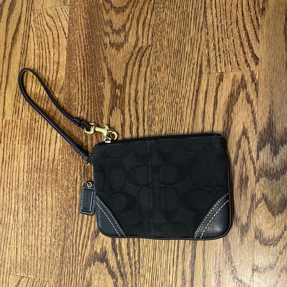 Coach black wristlet